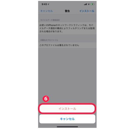 （キャプチャ）インストールボタン表示画面